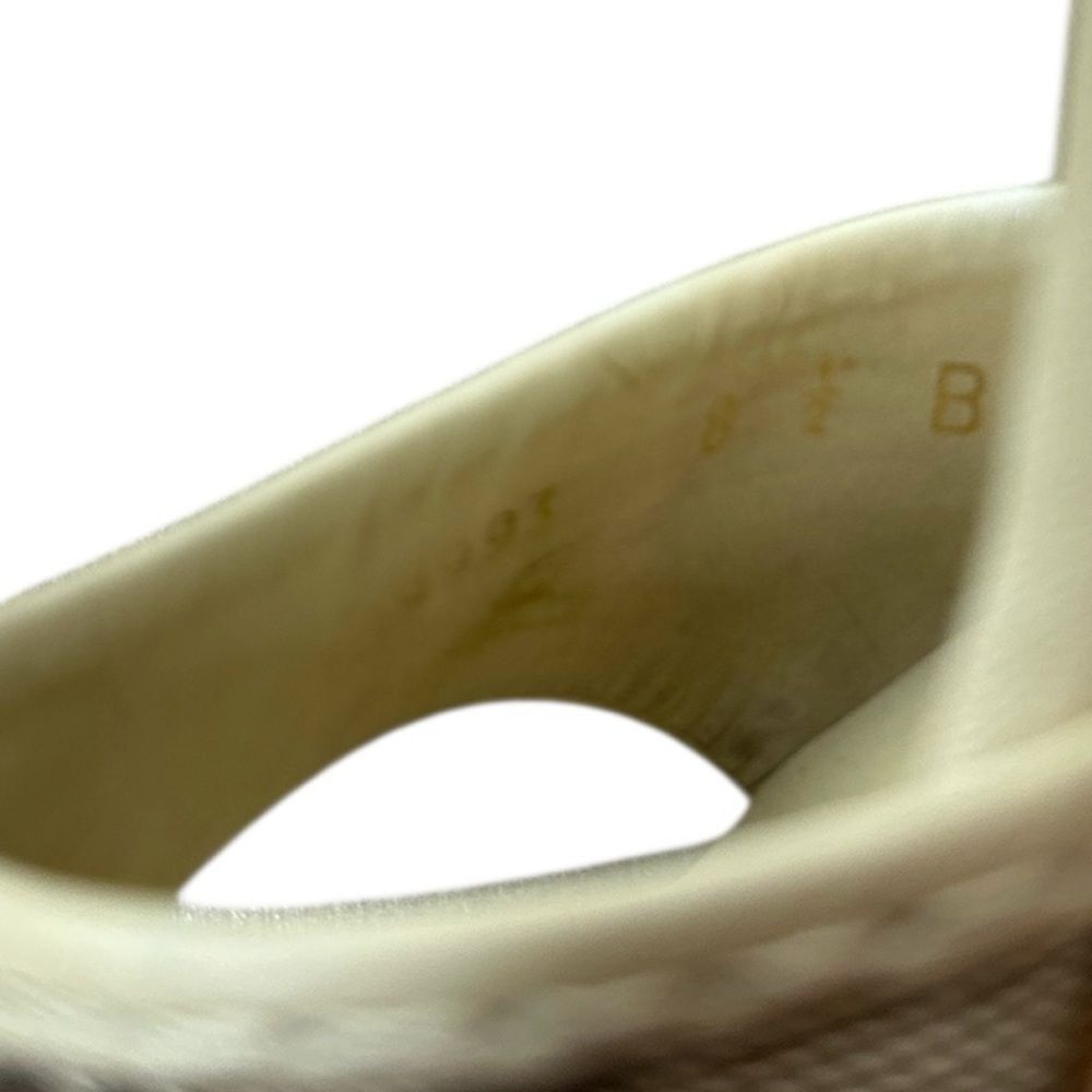 Gucci GG Monogram Slide Sandal Heels Beige Canvas Cream Size 8.5 Box Mules - Picture 8 of 9